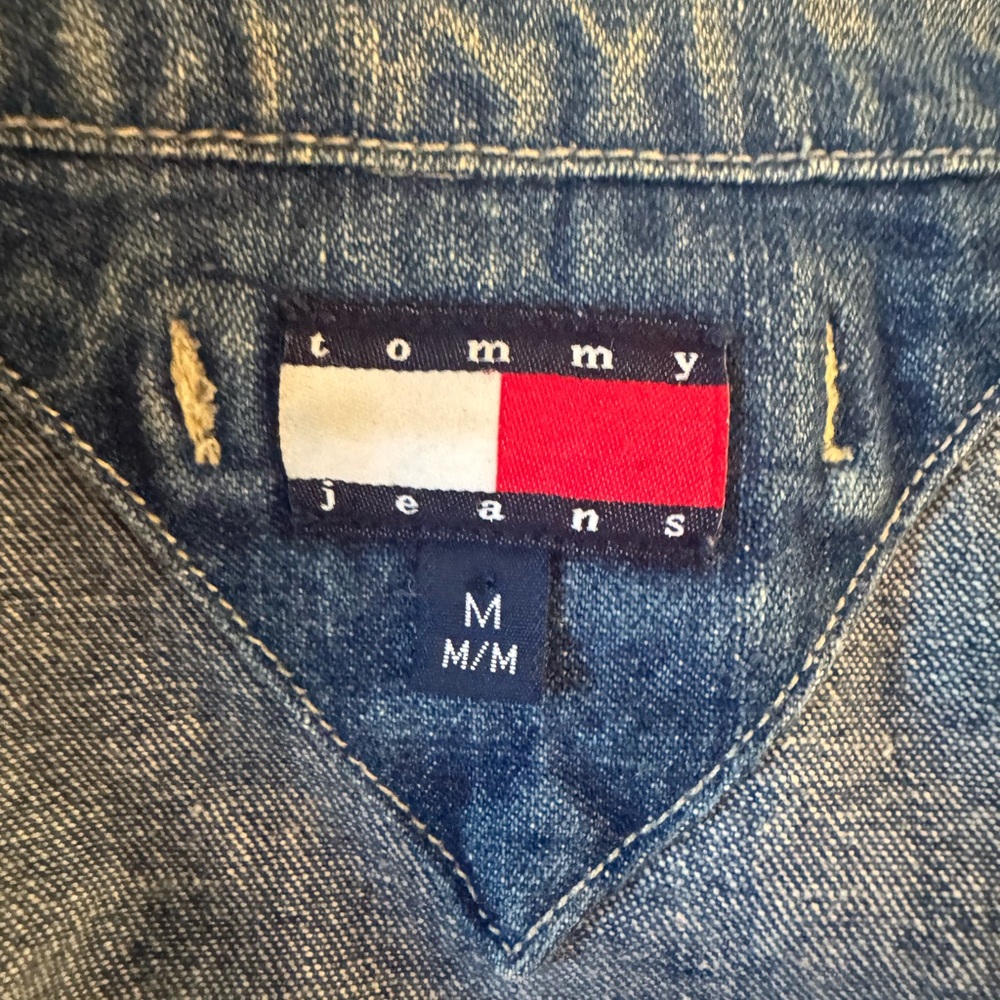 Vintage Tommy Hilfiger Jean Jacket Button Front Denim 90s Y2K Women’s Light Med - Picture 4 of 8